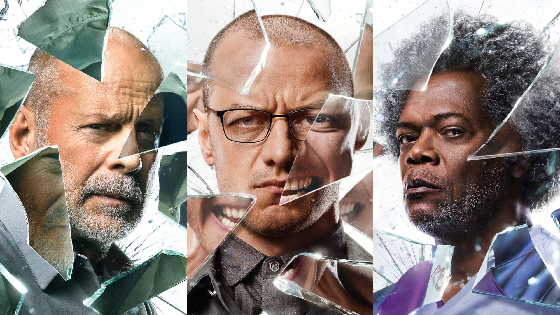 1920x1080 Bruce Willis, Glass (Movie), James McAvoy, Samuel L. Jackson, James McAvoy wallpaper