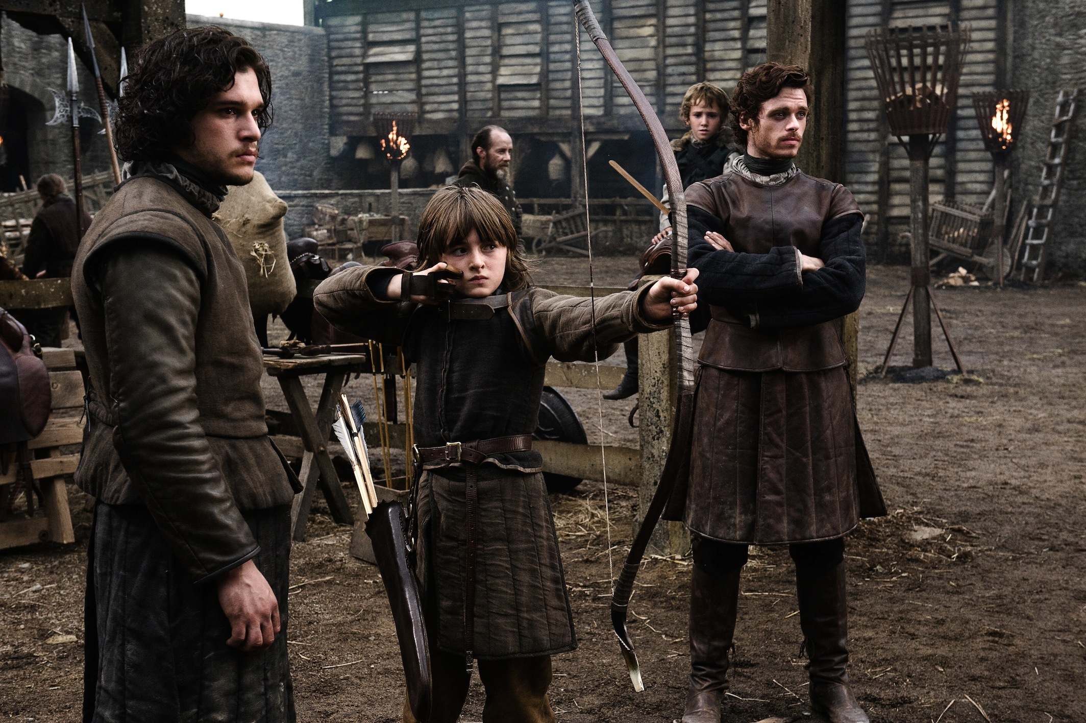 2128x1416 Bran Stark, Isaac Hempstead-Wright, Jon Snow, Kit Harington, Richard Madden, Robb Stark, Kit Harington desktop background