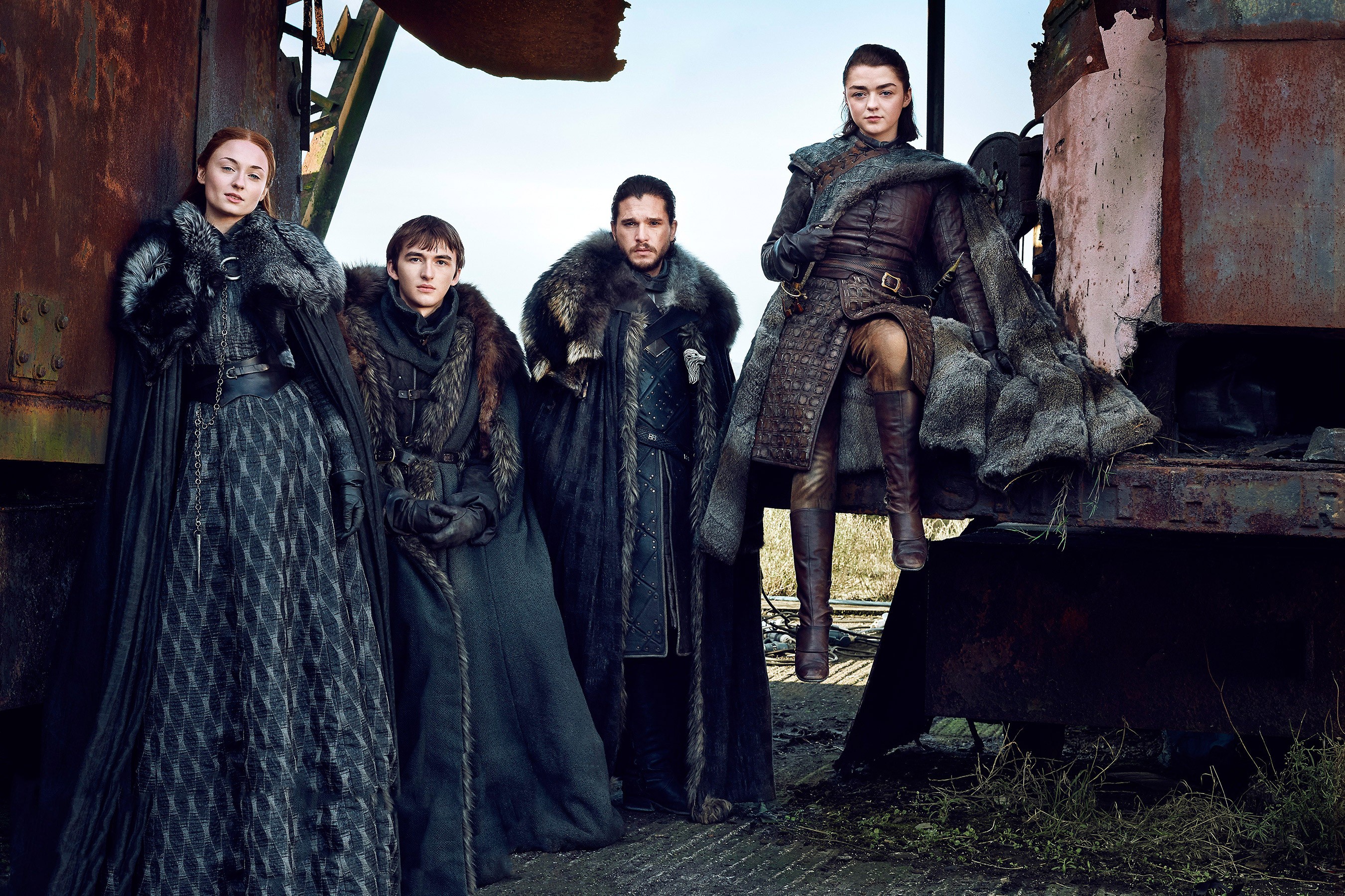 2700x1800 Arya Stark, Bran Stark, Isaac Hempstead-Wright, Jon Snow, Kit Harington, Maisie Williams, Sansa Stark, Sophie Turner, Kit Harington computer background