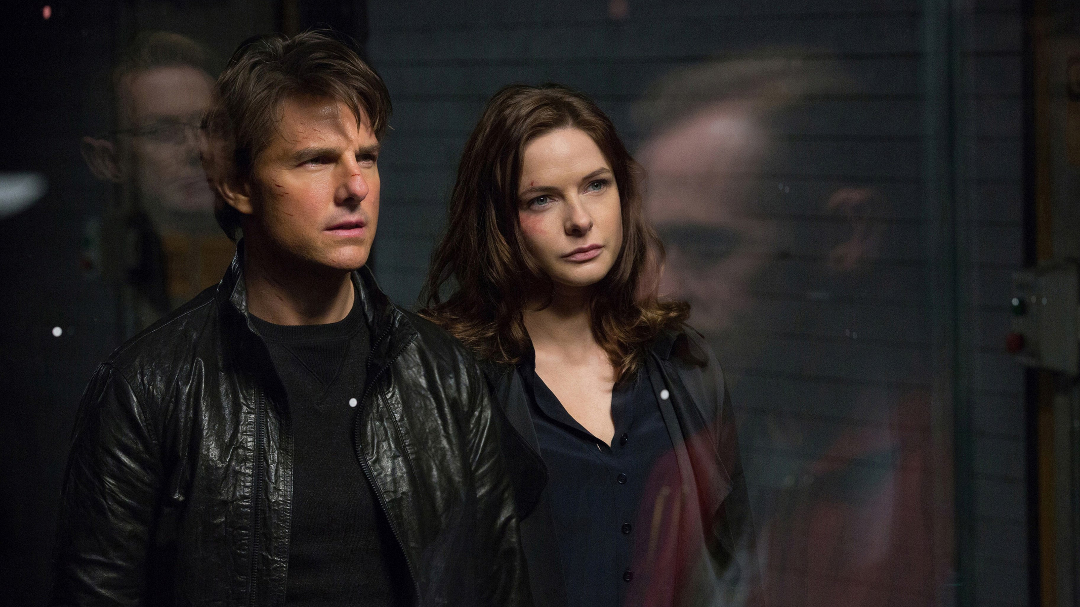 2134x1200 Ethan Hunt, Ilsa Faust, Rebecca Ferguson, Tom Cruise, Tom Cruise widescreen wallpaper