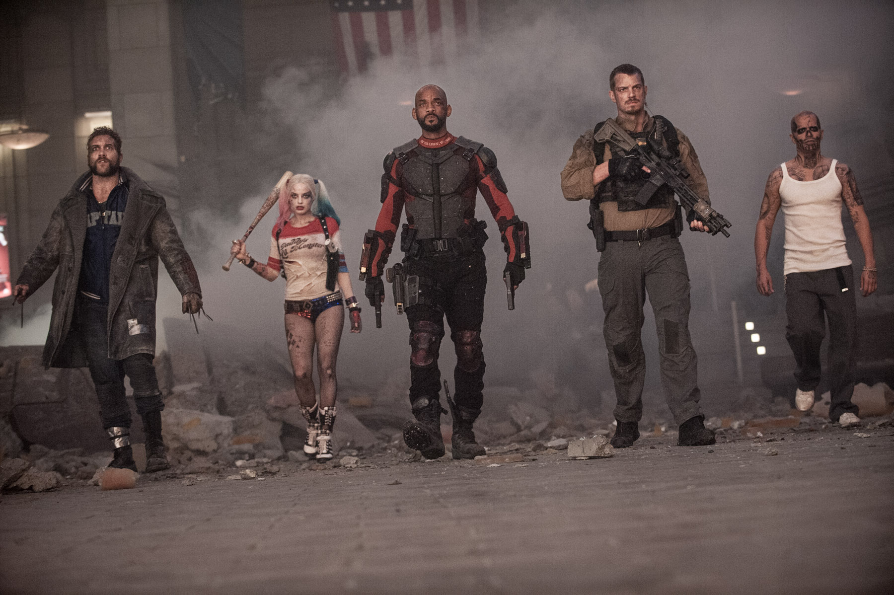 1800x1198 Baseball Bat, Blonde, Captain Boomerang, DC Comics, Deadshot, El Diablo, Fishnet, Gun, Harley Quinn, Jay Hernandez, Margot Robbie, Pistol, Shorts, Suicide Squad, Tattoo, Weapon, Will Smith, Will Smith desktop background