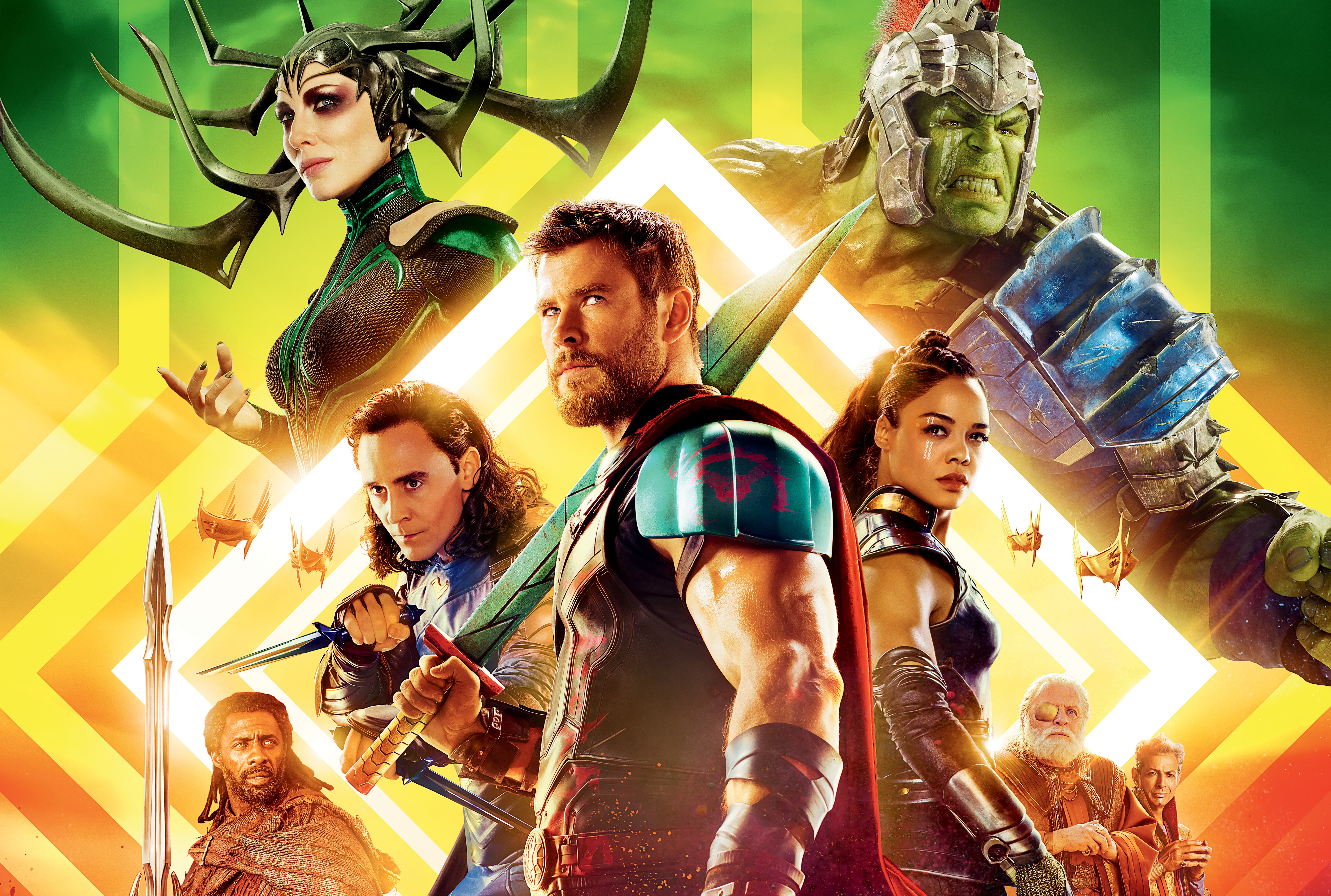 7680x5171 Anthony Hopkins, Cate Blanchett, Chris Hemsworth, Grandmaster (Marvel Comics), Heimdall (Marvel Comics), Hela (Marvel Comics), Hulk, Idris Elba, Jeff Goldblum, Loki, Odin, Tessa Thompson, Thor, Tom Hiddleston, Valkyrie (Marvel Comics), Chris Hemsworth wallpaper hd