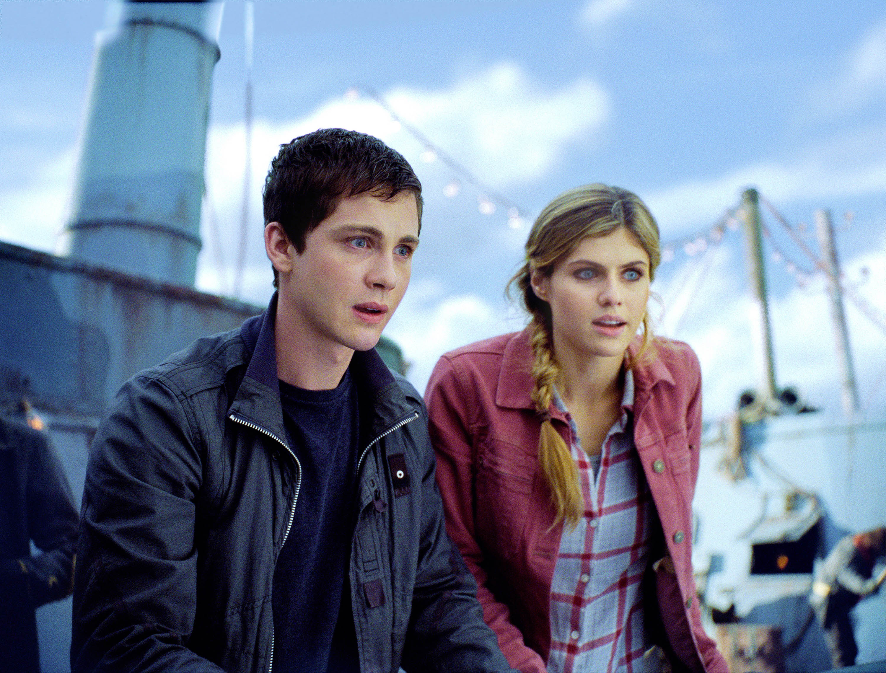3000x2279 Alexandra Daddario, Logan Lerman, Alexandra Daddario desktop wallpaper