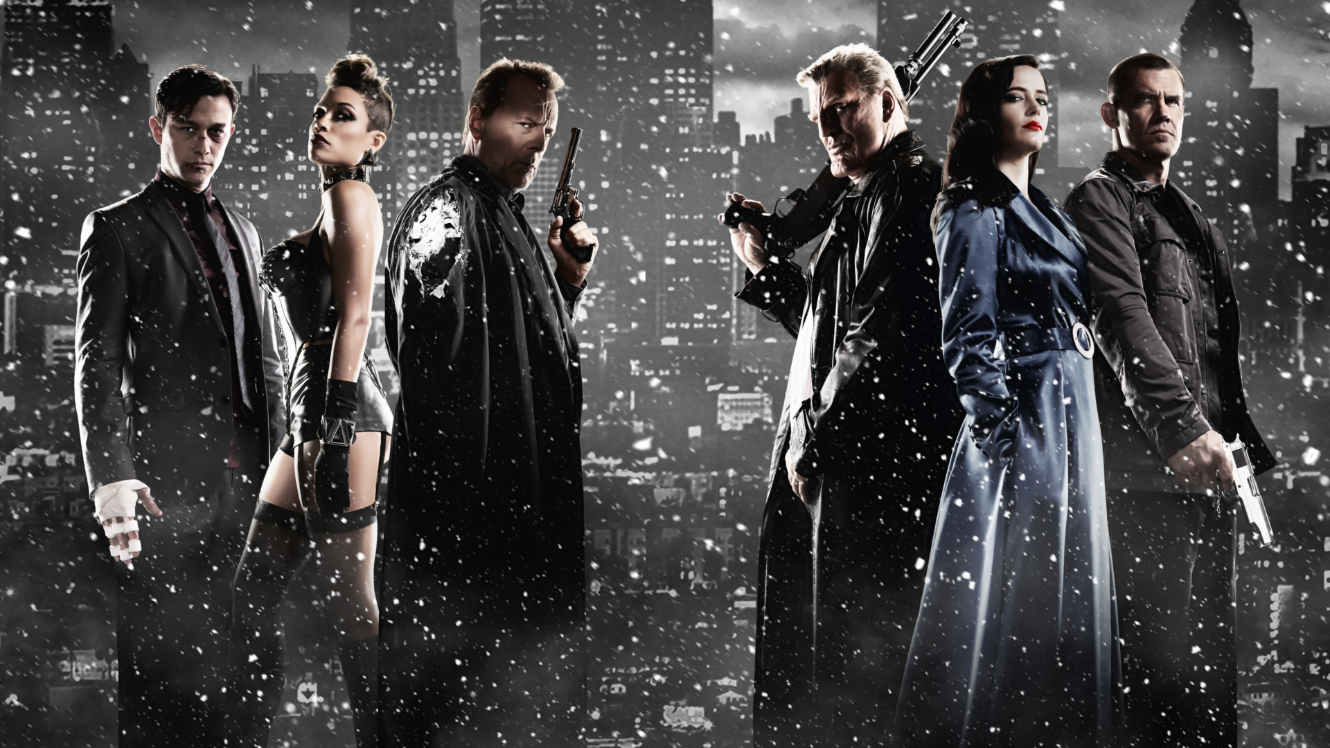 1920x1080 Bruce Willis, Eva Green, Joseph Gordon-levitt, Josh Brolin, Mickey Rourke, Rosario Dawson, Eva Green computer background