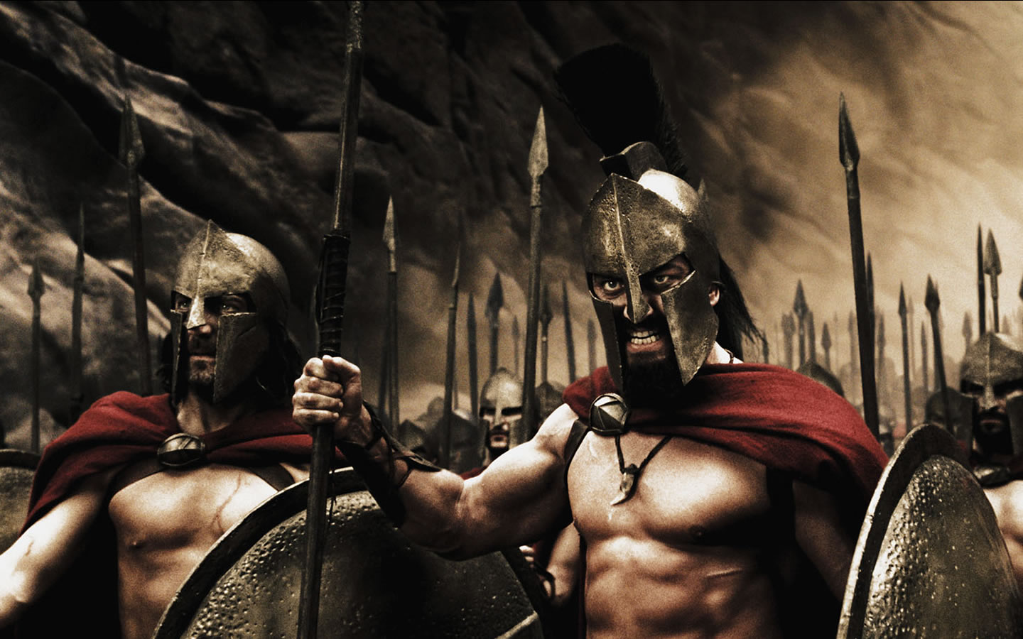 1440x900 300 (Movie), Gerard Butler, Helmet, King Leonidas, Movie, Shield, Spartan, Spear, Warrior, Gerard Butler computer background